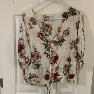 Floral Button-Down Women's Top
